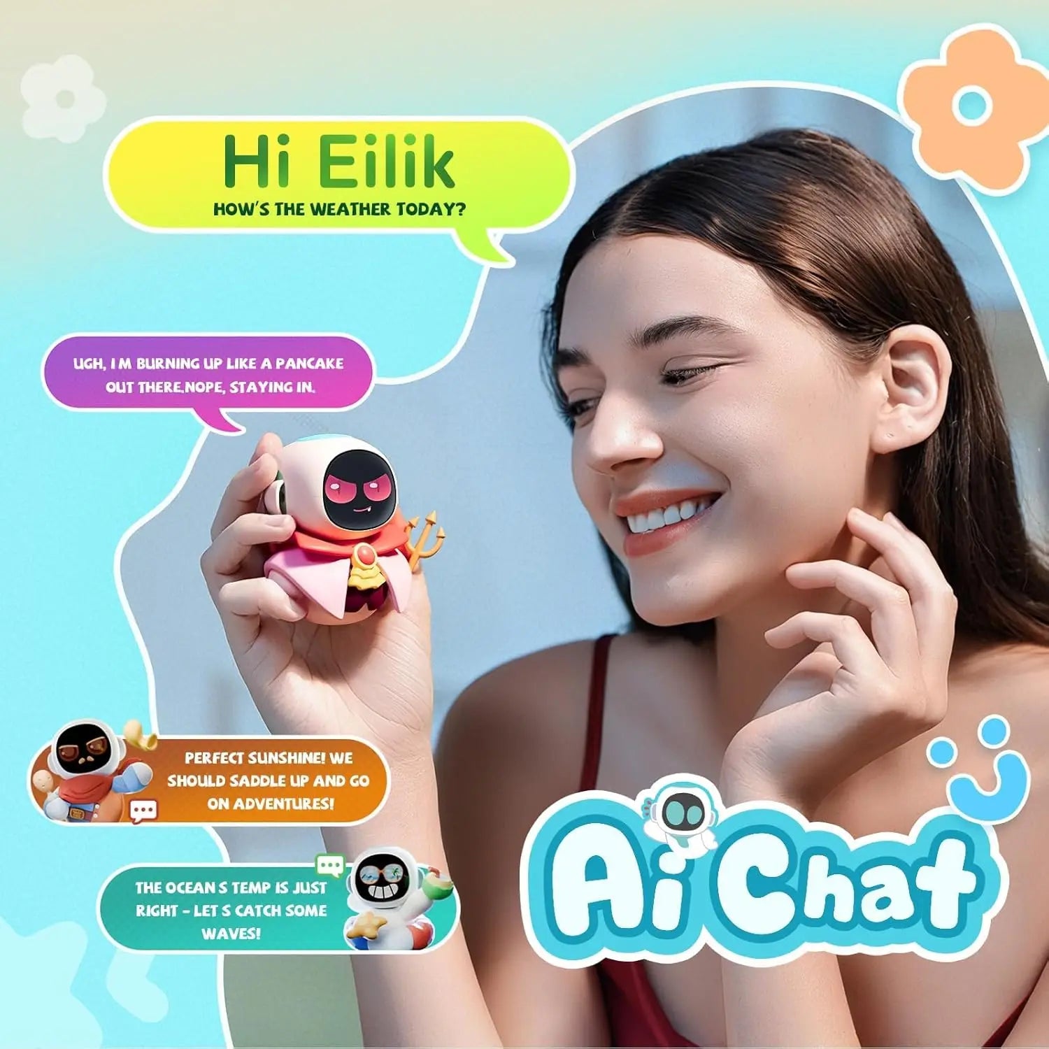 Eiliko Smart AI Robot Pendant — Mini Pet with LED Display & Voice Interaction