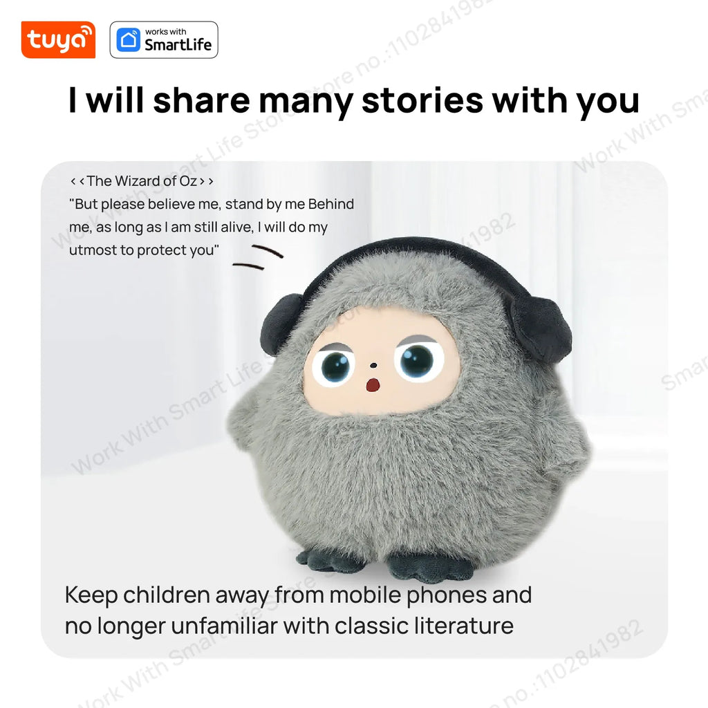 AI Plush Toy — Smart Voice, LED Eyes & Tuya App — Rechargeable E-Pet Companion