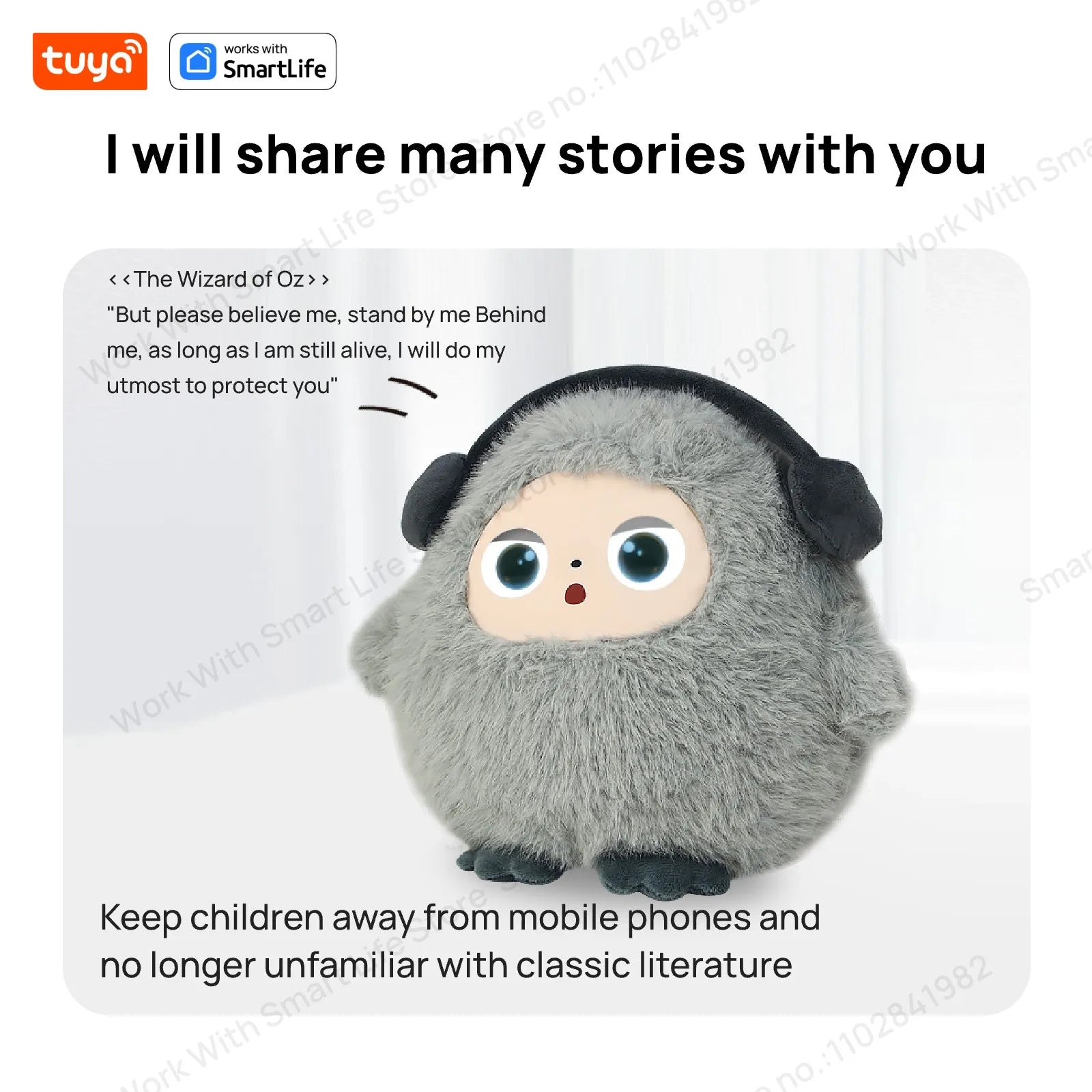 AI Plush Toy — Smart Voice, LED Eyes & Tuya App — Rechargeable E-Pet Companion