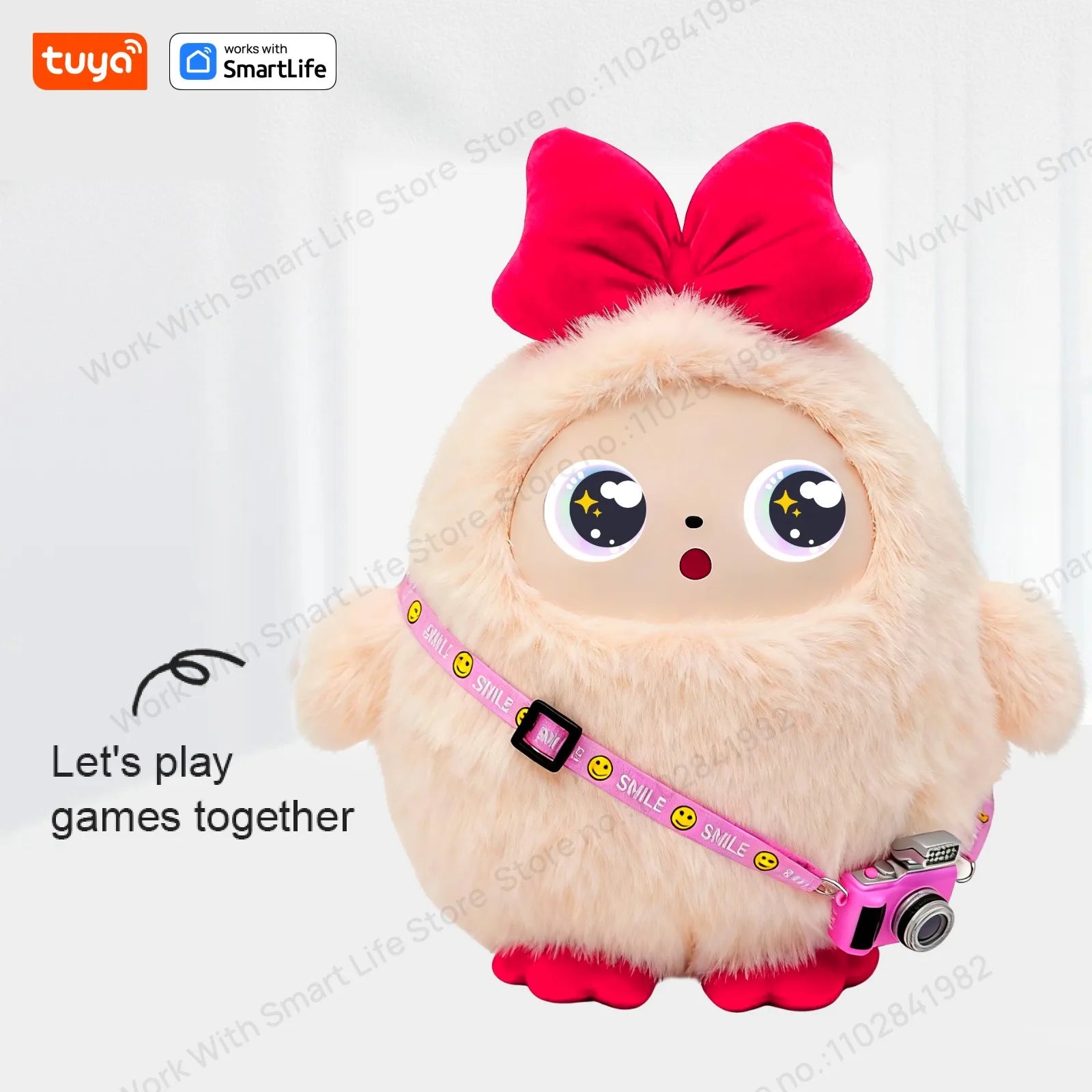 AI Plush Toy — Smart Voice, LED Eyes & Tuya App — Rechargeable E-Pet Companion