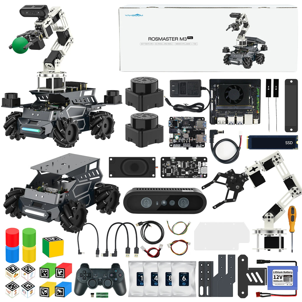 Yahboom ROSMASTER M3 PRO — AI ROS2 Robot Kit with 3D Vision, Dual LiDAR & SLAM