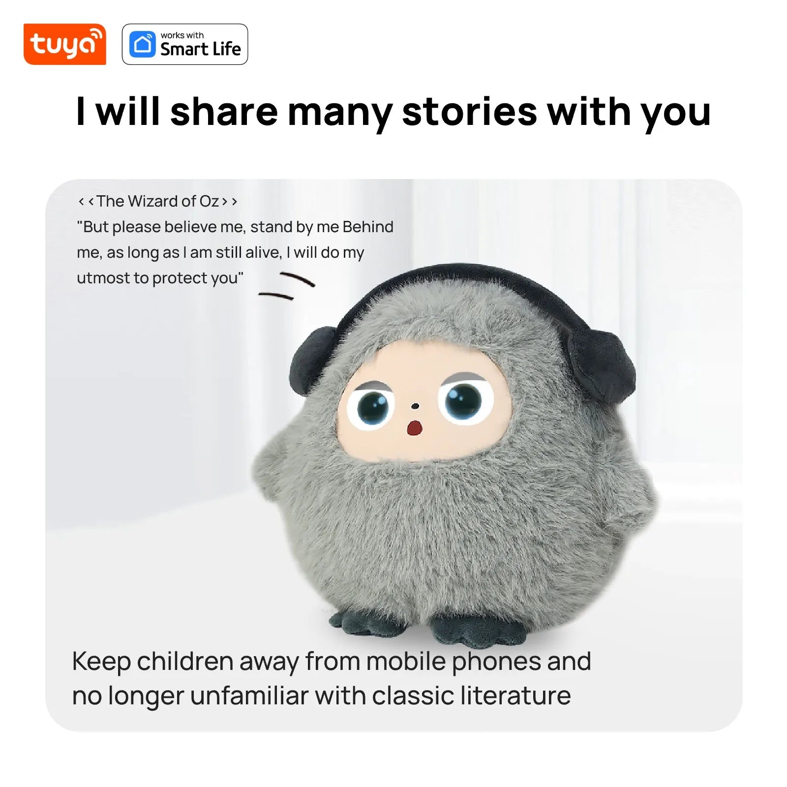 AI Plush Toy — Smart Voice, LED Eyes & Tuya App — Rechargeable E-Pet Companion