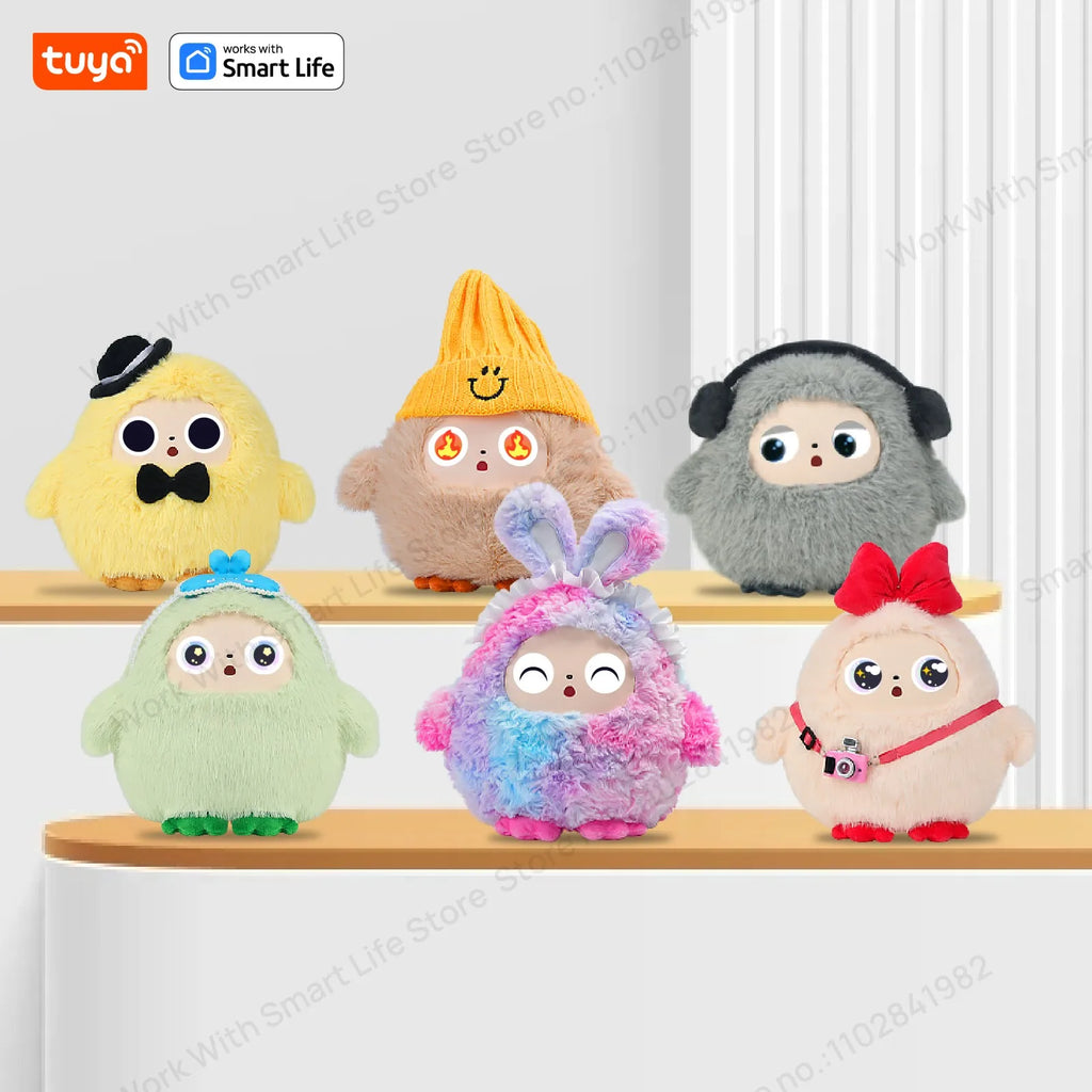 BOBO:AI Gray Plush Robot — LED Eyes, Voice Control & Smart Home Companion
