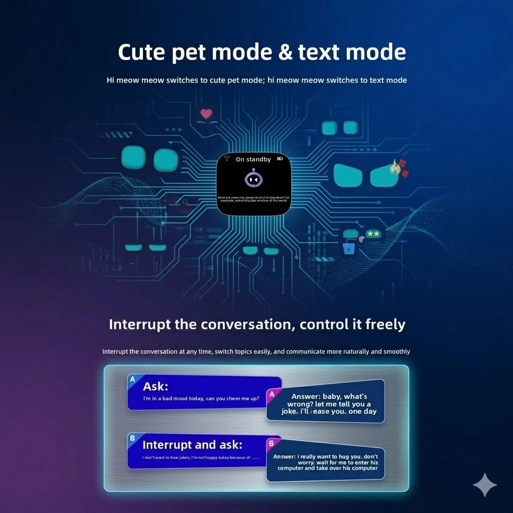 Smart Pet AI Robot — Deepseek AI Chatbot, Emotional Interaction & Holiday Gift