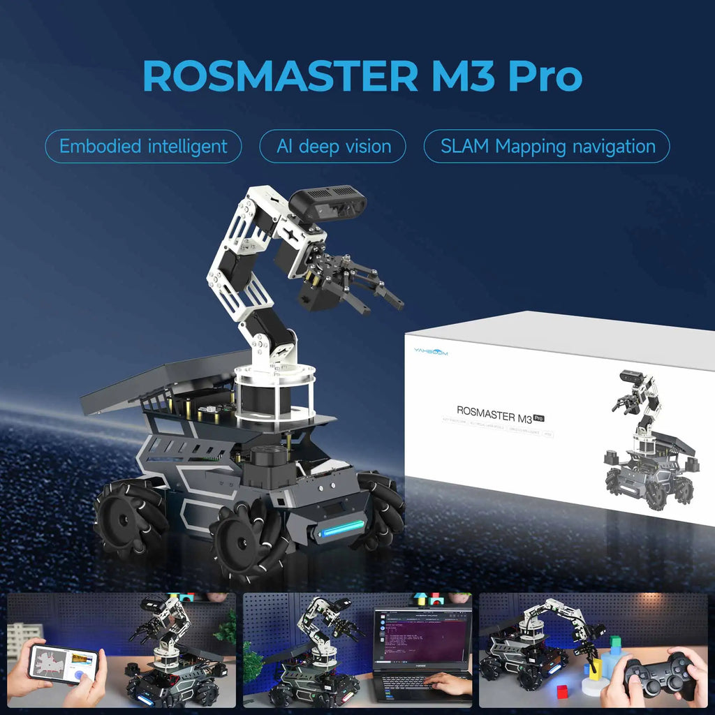 Yahboom ROSMASTER M3 PRO — AI ROS2 Robot Kit with 3D Vision, Dual LiDAR & SLAM
